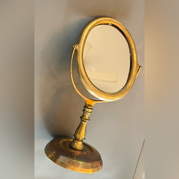 Vintage New! Mid Century brass vanity table swinging mirror Approximately 5 x 11 - Picture 1 of 4